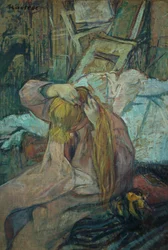 Frau, die sich die Haare macht, 1891